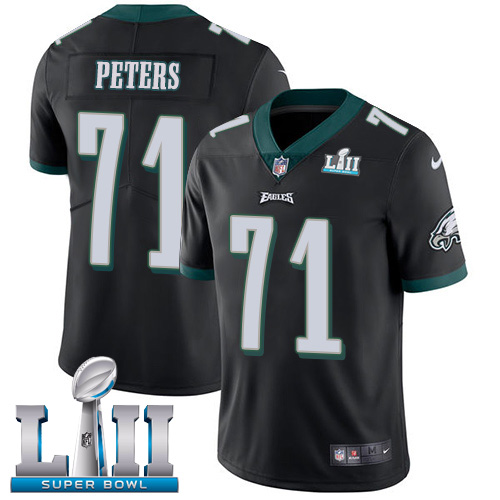 Nike Eagles #71 Jason Peters Black Alternate Super Bowl LII Youth Stitched NFL Vapor Untouchable Limited Jersey - Click Image to Close
